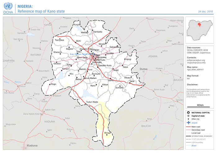 Map of Kano State LGAs