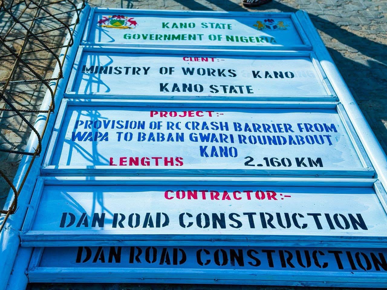 PROVISION OF CRASH BARRIER FROM WAPA TO BABAN GWARI RD